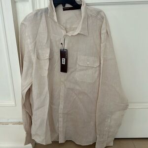 Men’s new w tags Perry Ellis off white XXL button down shirt